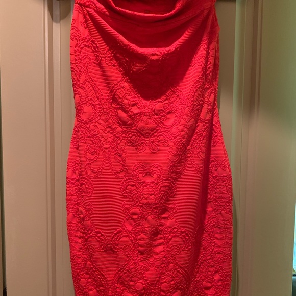 Cache Dresses & Skirts - Off Shoulder Tight and Curve Enhancing Red Dress